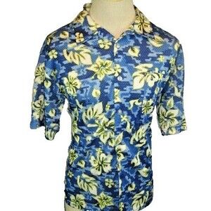 Mens Priority Male Floral Aloha Island Hawaiian Casual Shirt sz M